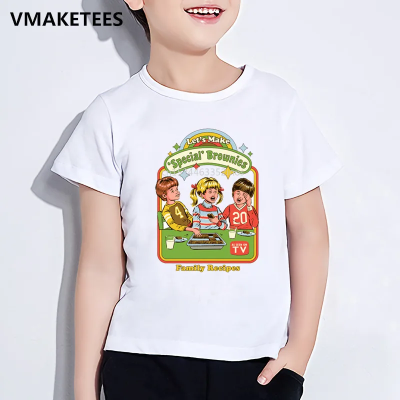 Забавная Футболка с принтом История ужасов для мальчиков и девочек детская