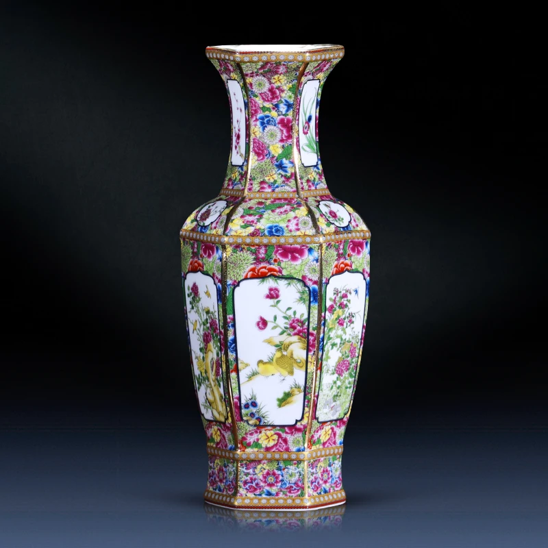 Цзиндэчжэнь изделия ручной работы под старину династии Цин qianlong покрытая эмалью ваза годовая ваза антикварная коллекция украшения