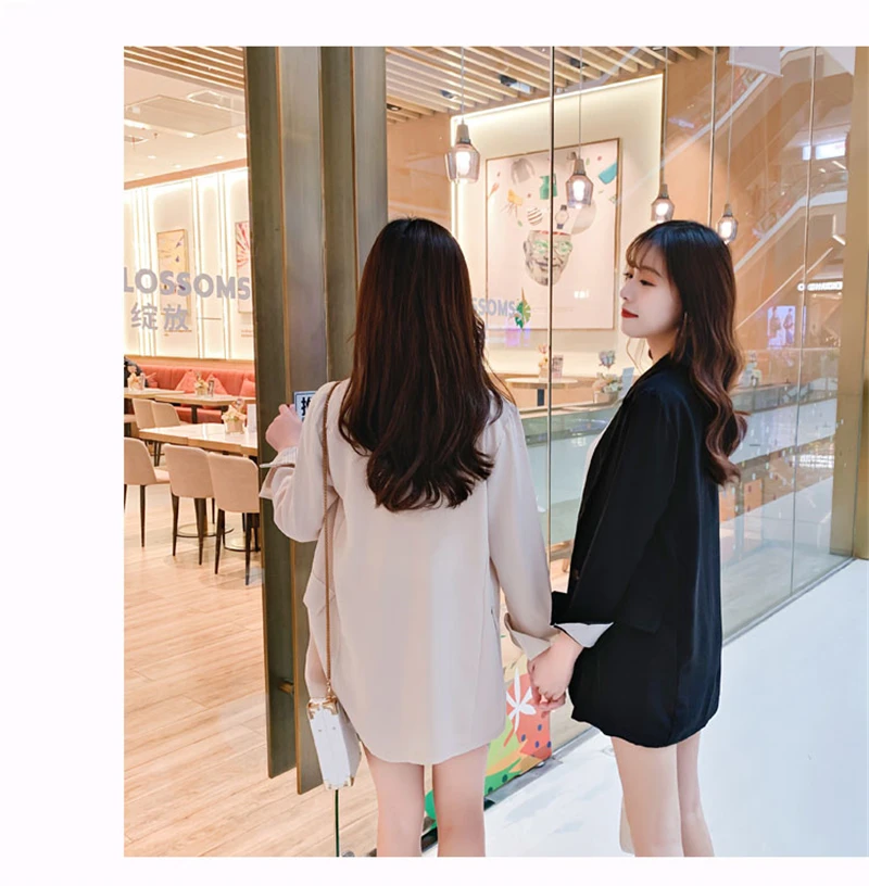 Корейский стиль сплошной Для женщин короткие костюмы Комплект из 2 предметов блейзер с короткими рукавами куртка и упругой Соблазнительные шорты летние женские брюки костюм