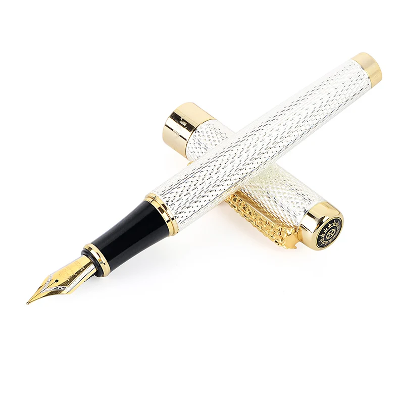 Роскошный бренд, деловая перьевая ручка Jinhao 1200, Восточный Дракон, дизайнерские металлические чернильные ручки, школьные офисные канцелярские принадлежности - Цвет: Silver