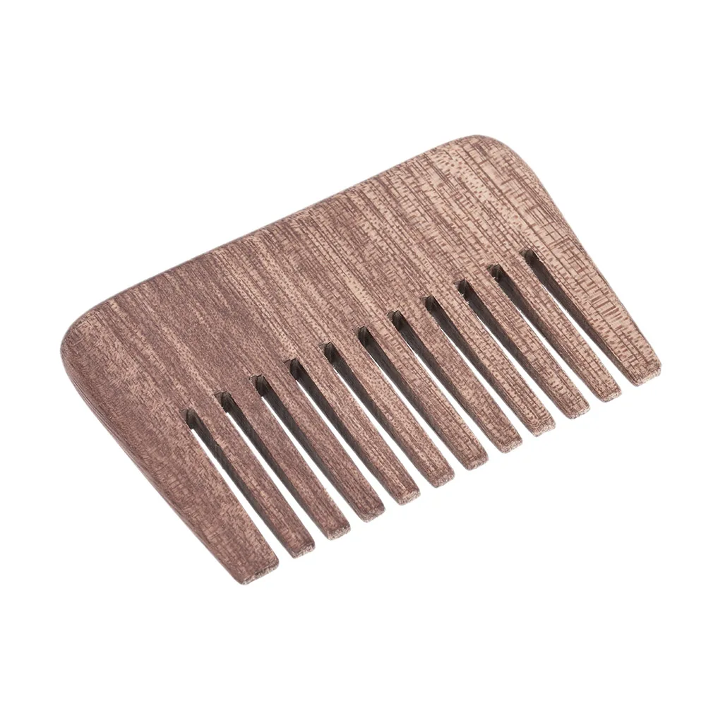 Men's Mini Pocket Beard Comb Wooden Wide Teeth Mustache Combs Anti