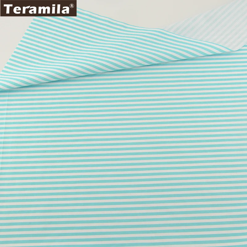 

TERAMILA Home Textile New Arrival Light Green Cotton Twill Fabric Strips Design High Quality Patchwork Bedding Clothing Baby
