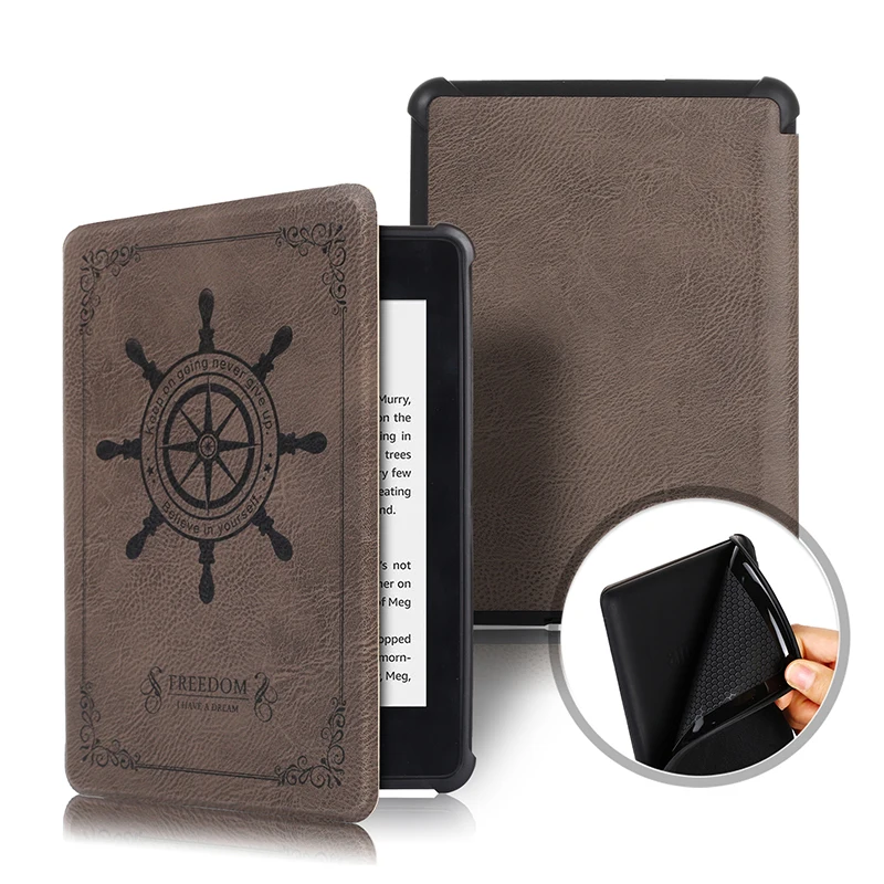 

PU Leather Case Folio TPU Smart Cover with Auto Sleep Wake UP for Amazon New Kindle Paperwhite 2018 ( 10th Generation) 6" + Pen