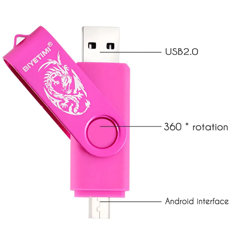 USB флеш-накопитель Biyetimi, 4 ГБ, 8 ГБ, 16 ГБ, 32 ГБ, 64 ГБ, Corlorful, OTG телефон, Daul, флеш-накопитель, карта памяти, USB флешка флеш-накопитель