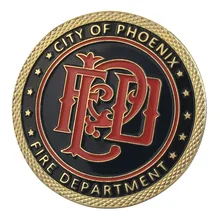 Вся поставка золотое покрытие город Феникс пожарный отдел наградная монета/медаль 1331