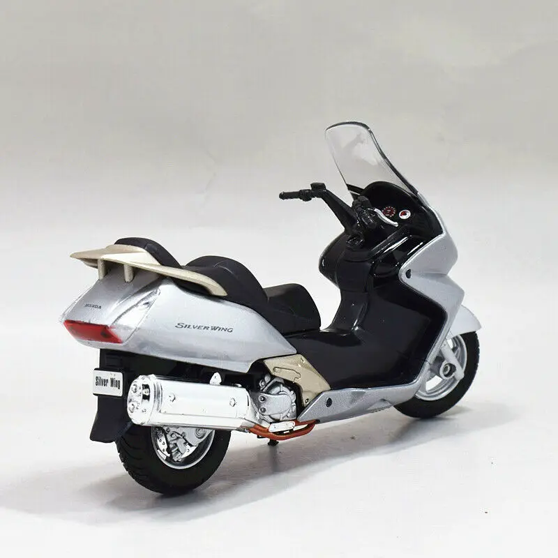 Welly 1:18 Honda серебряное крыло мотоцикл велосипед Модель игрушки в коробке