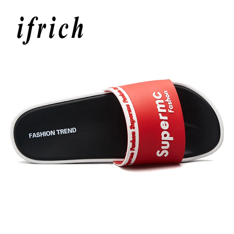 Summer 2019 Men Slippers Outdoor White Red Room Shoe Men Anti Slip Indoor Slippers For Guests Soft Bottom Men Casual Beach Shoes