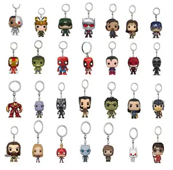 New harri potter models Pocket mini Keychain Toys Avengers Spider Captain Superman Batman game of thrones figure Christmas Gifts
