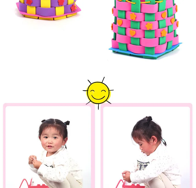 1 шт., креативный детский сотканный вручную игрушечные корзинки, Детские забавные Обучающие подарки для раннего обучения, ручные материалы, сумки, товары для рукоделия