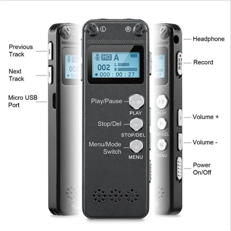 

8 GB Voice Recorder USB Dictaphone Digital Audio Voice Recorder With WMA/WAV/MP3/OGG Built-in Microphone