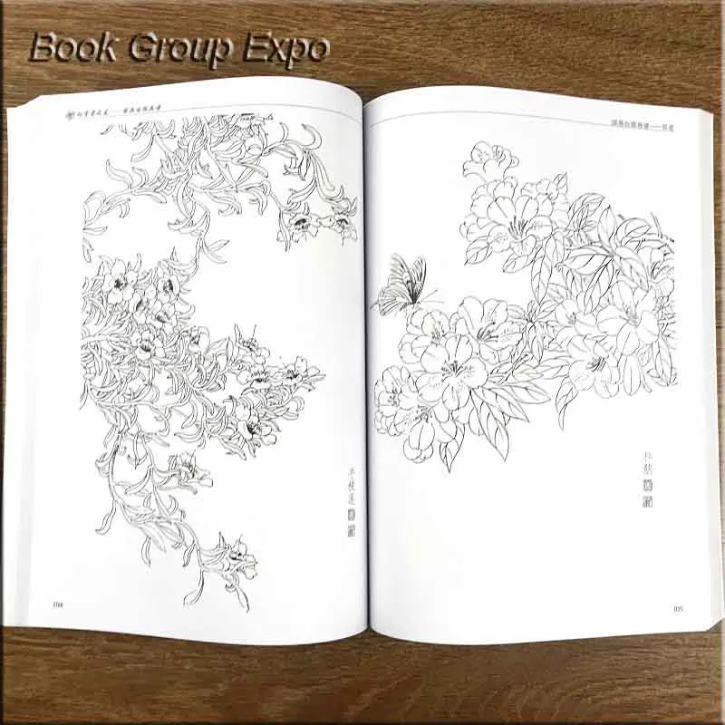 Китайская живопись линии, альбом для рисования Цвет карандаш разных Стиль цветок Цвет ing бай Мяо книга гравировка шаблон для начинающих