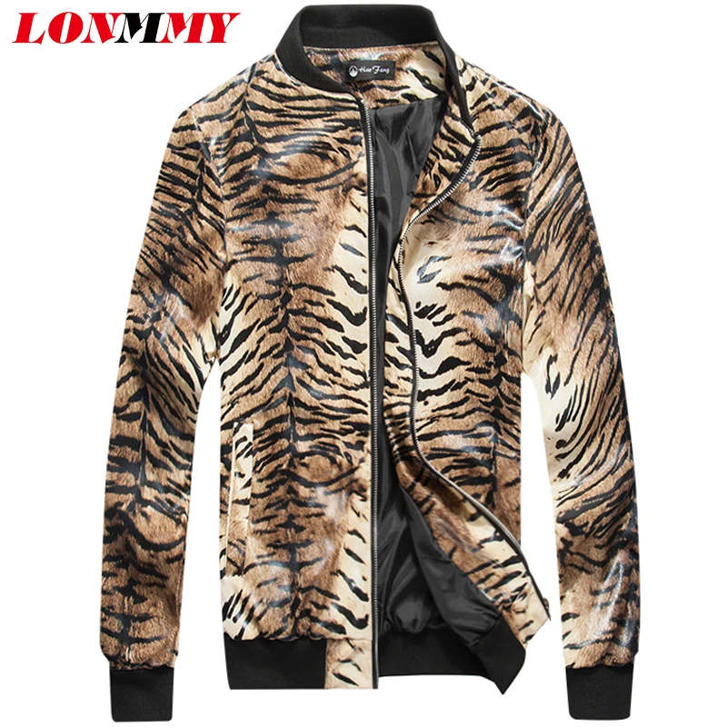 

LONMMY Leopard leather jacket men coat PU Suede Fashion Jaqueta masculina mens jackets and coats Outerwear 2018 Spring autumn
