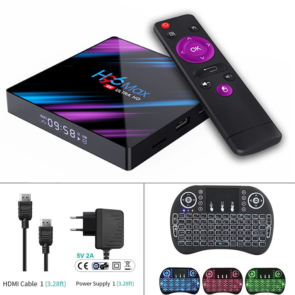  H96 Max Plus 4gb 64gb Android Tv Box 9.0 Smart TVBox RK3318 2.4G/5Ghz Wifi HDR 4K H.265 4GB 32GB H9