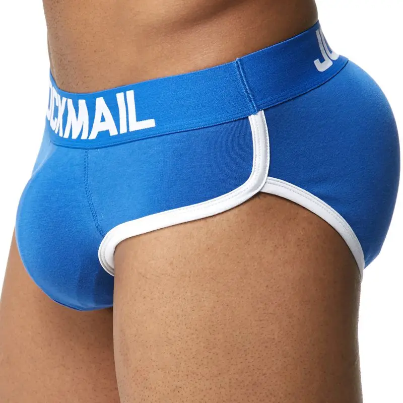 mens underwear briefs JOCKMAIL Brand Enhancing Mens Underwear Briefs Sexy Bulge Gay Penis pad Front + Back Magic buttocks Double Removable Push Up Cup best underwear for men