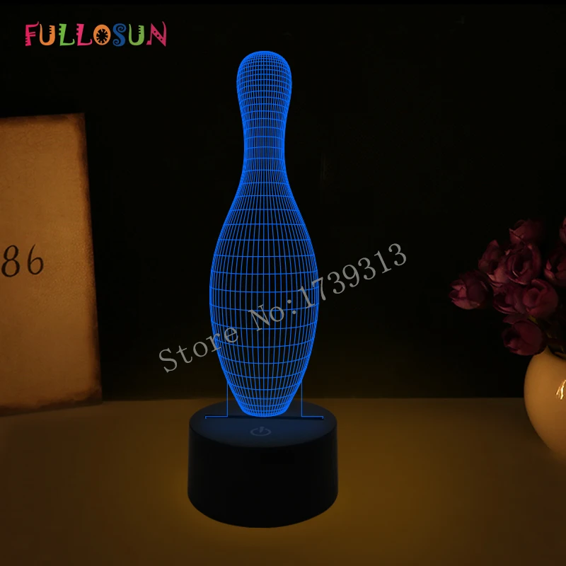 1 шт. в форме кеглей светодиодный ночник 3D лампа настроения