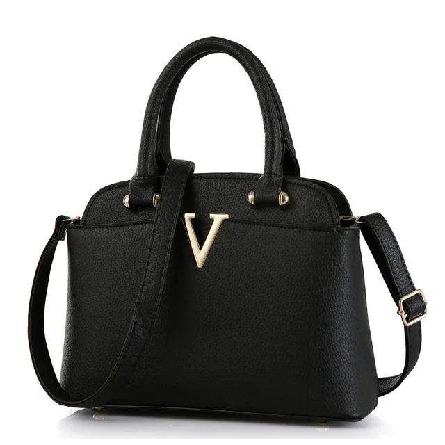 New Fashion Women Bags PU Leather Handbags Ladies V Letter Handbags