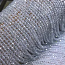 Свободные бусины Белый Циркон Круглые граненые 2/3/4 мм Природа 14 дюймов FPPJ для "сделай сам"