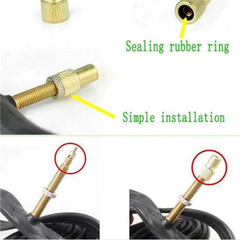 2pcs Presta to Schrader Valve Adapter Converter Bicycle Pump Road Bike