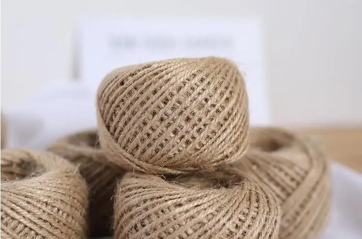 1mm-4mm/Roll Natural Textured Burlap Twine Cord Hemp Rope For Party Wedding DIY Gift Wrapping Cords Thread LYQ