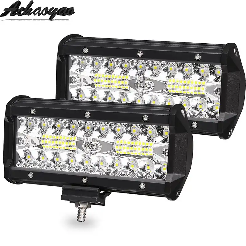 2 個 Led バー 7 インチ Led ライトバーを駆動するための 3 行ワークライトコンボビームオフロードボート車トラクタートラック 4 4 Suv 12v 24v ライトバー ワークライト Aliexpress