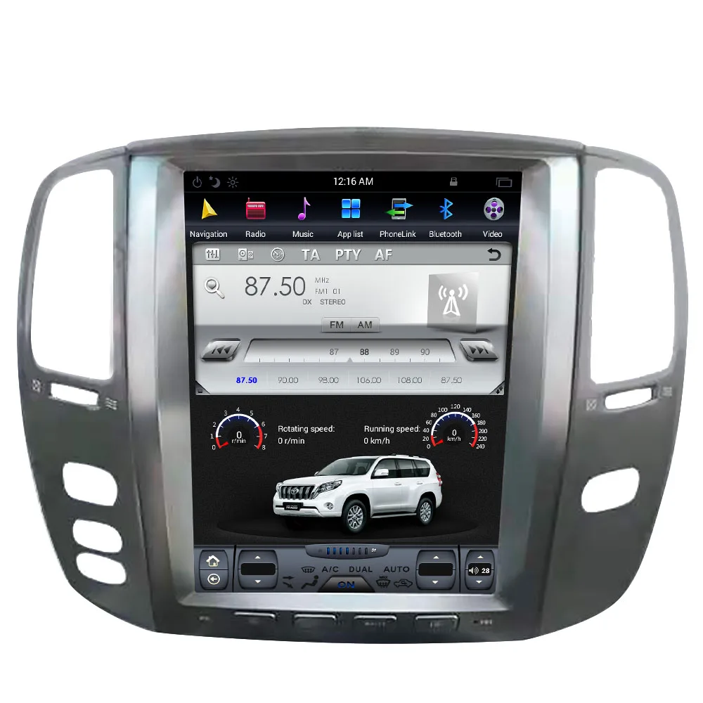 Best Tesla style Car GPS Navigation For Lexus LX470/LX-470 2002 2003 2004 2005 2006 2007 headunit multimedia radio no DVD player 4K 5
