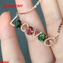 KJJEAXCMY fine jewelry s925 silver color jewelry natural South pendants to send a necklace tourmaline natural quality goods color ice stone bracelet send certificates send jewelry box