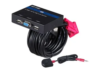 

4 Port Auto USB KVM Switch Metal, Button / Hotkey / desktop controller, 2048*1536 1080P 250MHz Steel MT-481KL
