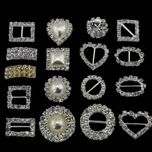 100 шт класс A алмазные Кристальные квадратные/HeartRound/жемчужные стразы пряжка пригласительная Лента слайдер свадебные украшения