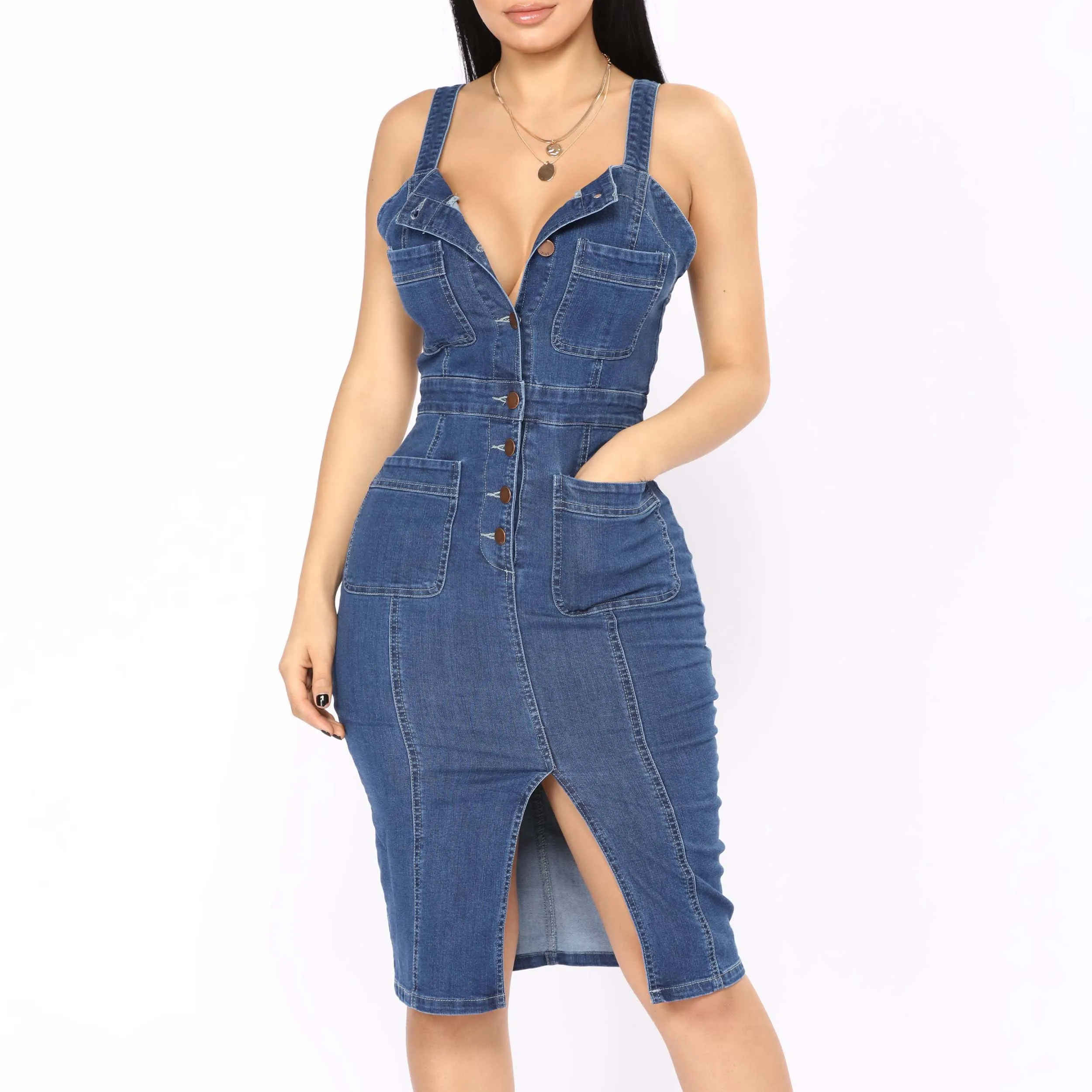 blue jean bodycon dress