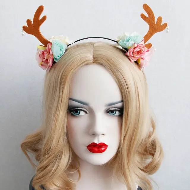 halloween hair accessories forest small butterfly elkhorn flower crown headband for women christmas eve party hairband