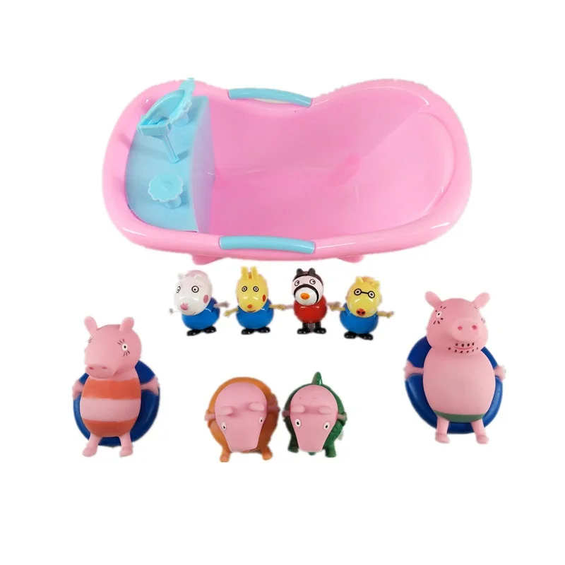 

Peppa Pig Toys George Bathtub Bathing Family Set Daddy Bath Toy Play Water Children's Toy High Quality Toys for Children Gift