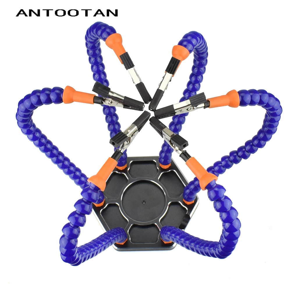 

New Soldering Helping Hands Third Hand Tool with 6pcs Flexible Arms for PCB Board Soldering Assembly Repair Station