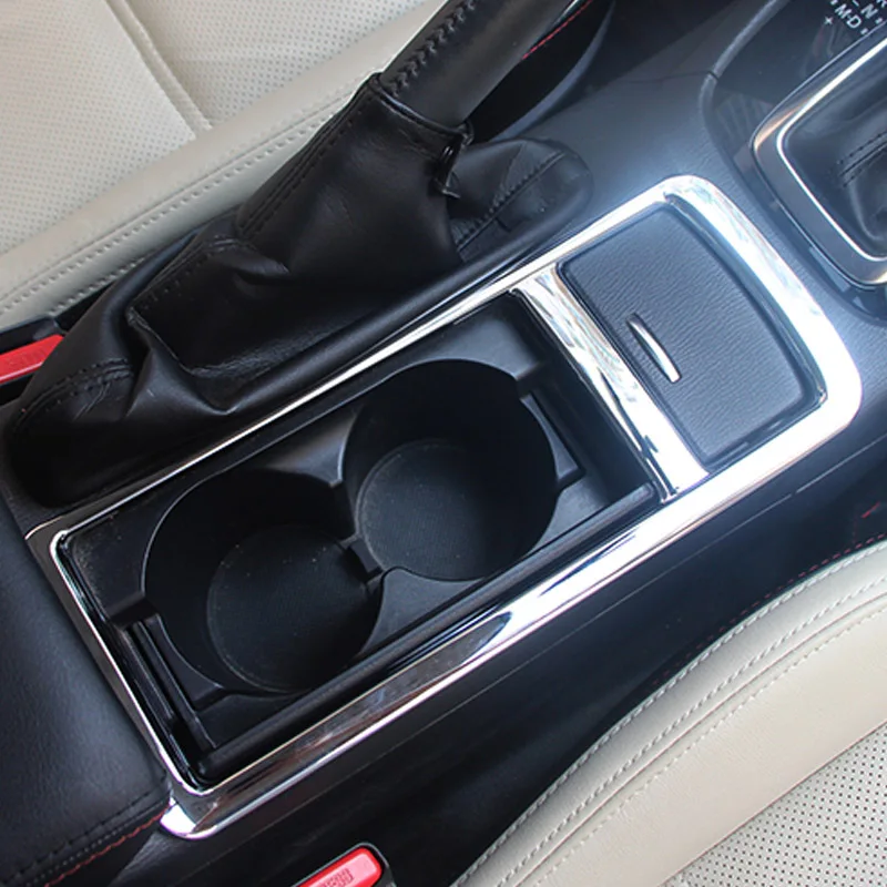 

ABS Bright For Mazda 6 Atenza Water Cup Holder Storage Gear Shfiting Panel Frame cover trim Car Styling Auto Accessories LHD