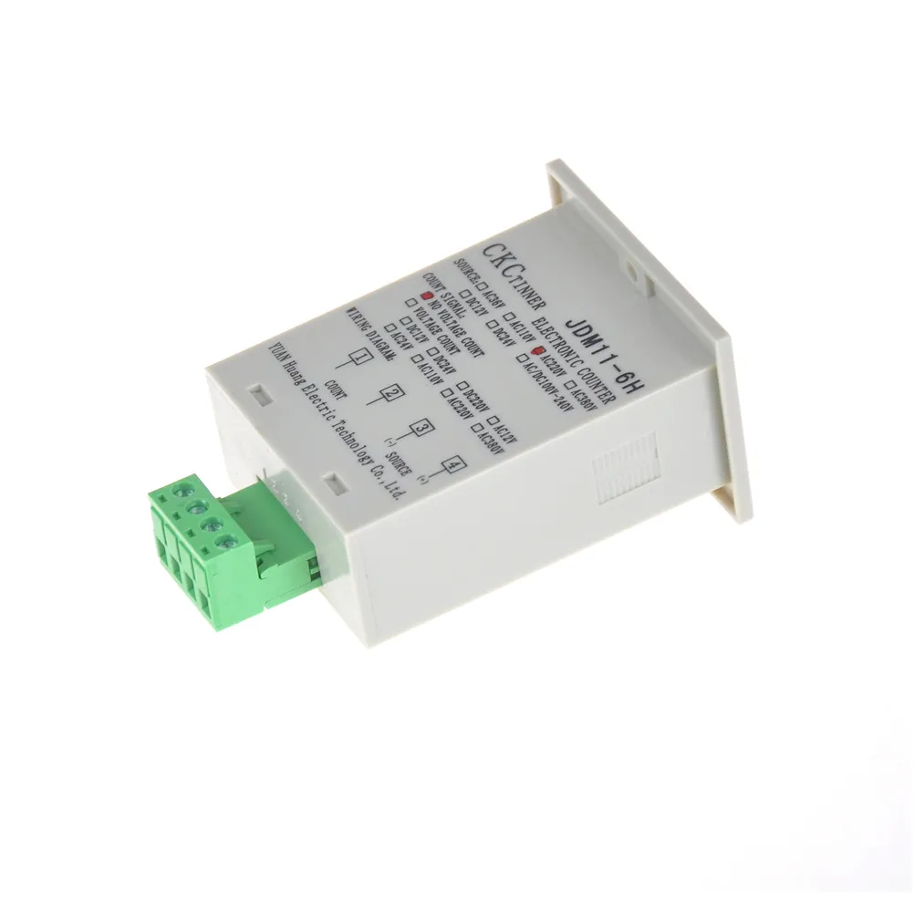 1PC 1.97"X2.78"X1" Grey Digit Display Electronic Counter JDM11-6H AC 220V Production Counting
