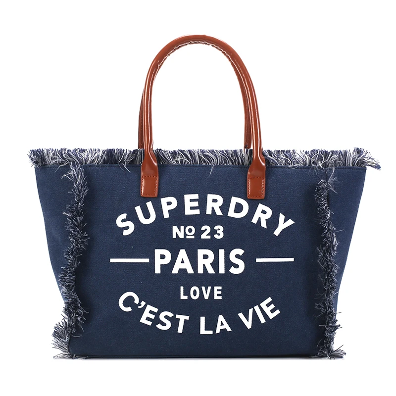 

Blue Denim Bags Women Vintage Jean Top Handle Bags Large Capacity Shopper Tote Casual Female Purses Rock Style Girl Handbags
