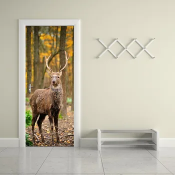 

Funlife Forest Deer Self-adhesive Wall Decals Imitation 3D Poster DIY Living Room Bedroom Wall Sticker PVC Door Stickers
