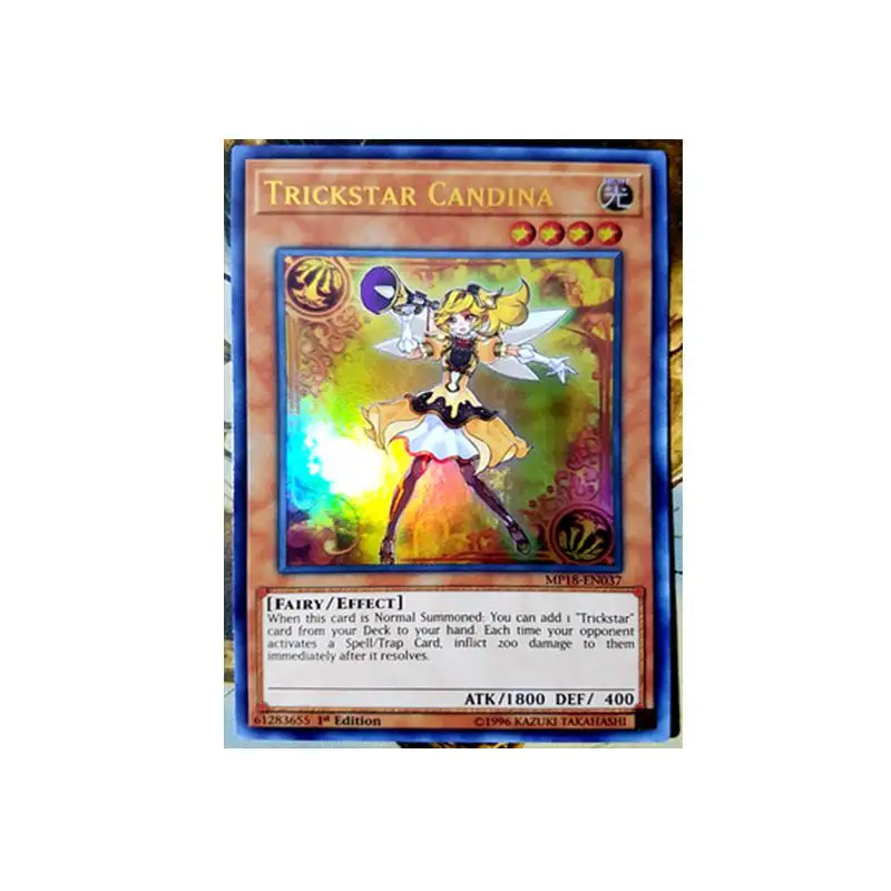 Yu-Gi-Oh карточная игра MP18-EN037 UR озорной звезды Candina Tina маленький желтый I3B Аниме игра юджиох карты коллекция - Цвет: Светло-серый