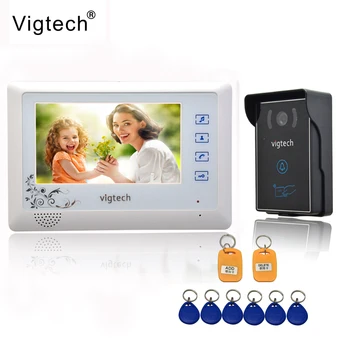 

Vigtech wired Home 7`` LCD Video Door Phone intercom System Kit color 700TVL IDAccess Control Waterproof IR Night vision Camera
