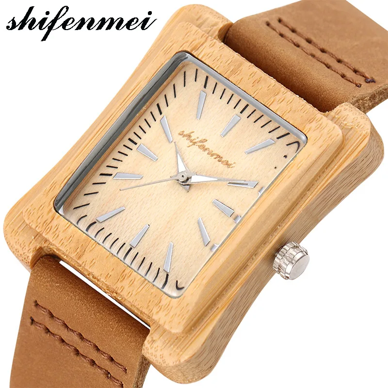 

shifenmei s5517 Watches Retro Wood Watches Men High Quality Brand Designer Couples Watch Leather Causal Quartz Men Women / mens