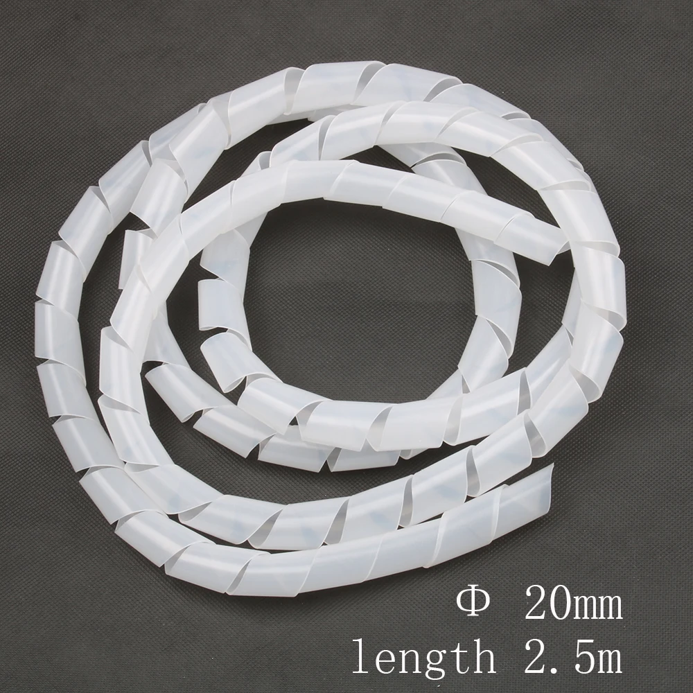 

Spiral wrapping band SWB -20 diameter 20mm About 2M length White Cable casing Cable Sleeves Winding pipe Spiral Wrapping
