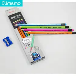 Climemo карандаш треугольная резиновая головка карандаш Четырехцветная флуоресцентная краска Офисные традиционные Карандаши Канцелярские