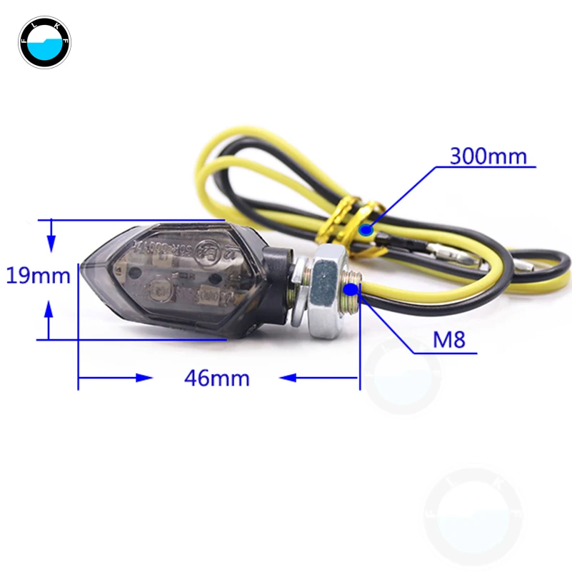 4 шт. мини мотоцикл 5LED дымовые линзы указатель поворота светильник мигалка Янтарный мотоцикл на заказ DIY велосипедные лампы