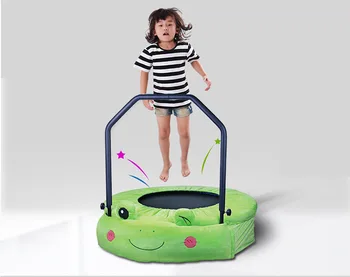 

38 inch Frog style Folding Spring trampoline gymnastics trampoline bounce bed With adjustable armrest