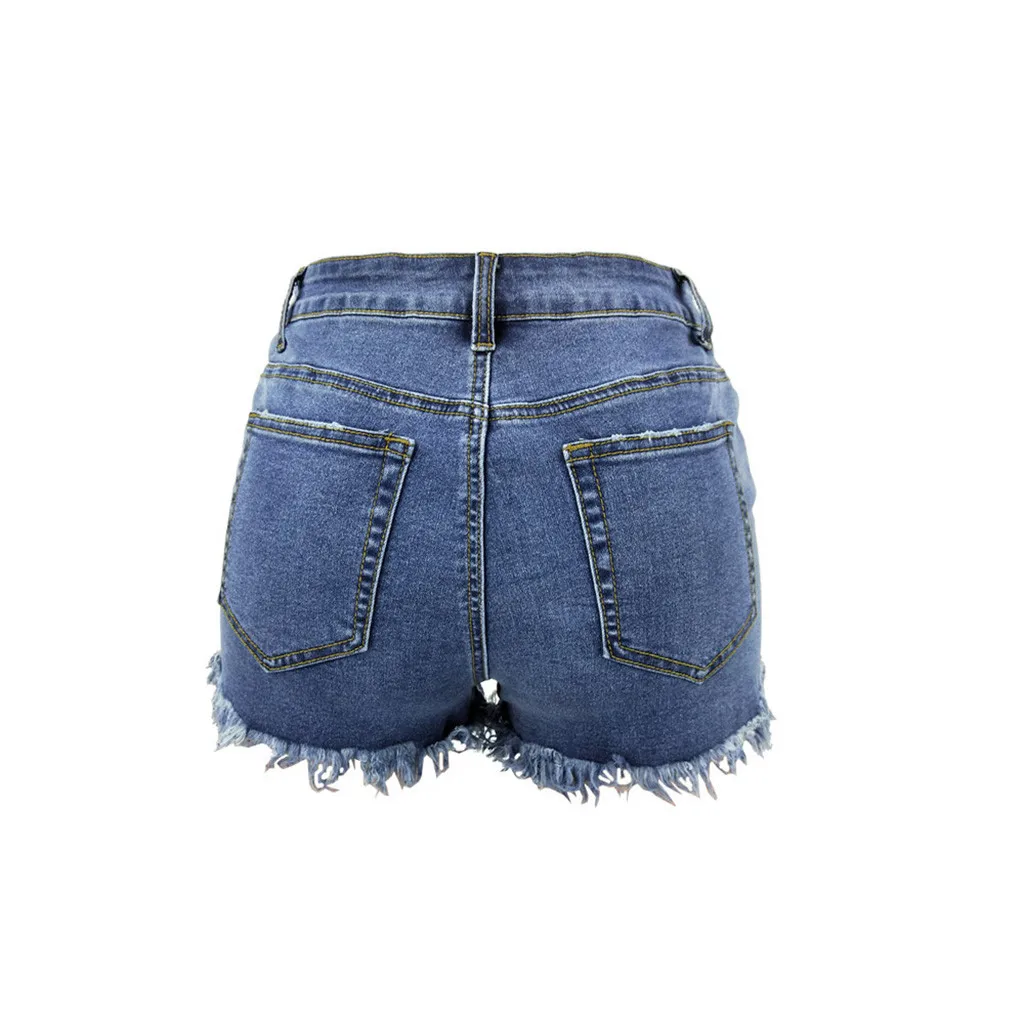Новые летние освежающие женские шорты на талии окантовка сырья гофрированная кайма джинсовые рваные шорты с кисточками spodenki damskie 40
