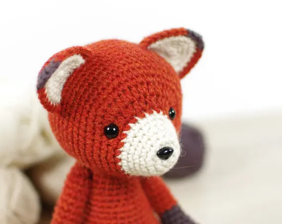 Крючком Red Fox-амигуруми лиса игрушка кукла погремушка