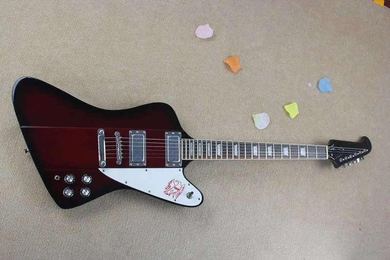 

Free Shipping Custom Shop G Thunderbird Firebird Ptarmigan 2 Pickups wine Red Burst Custom Explorer Electric Guitar 17-11-11