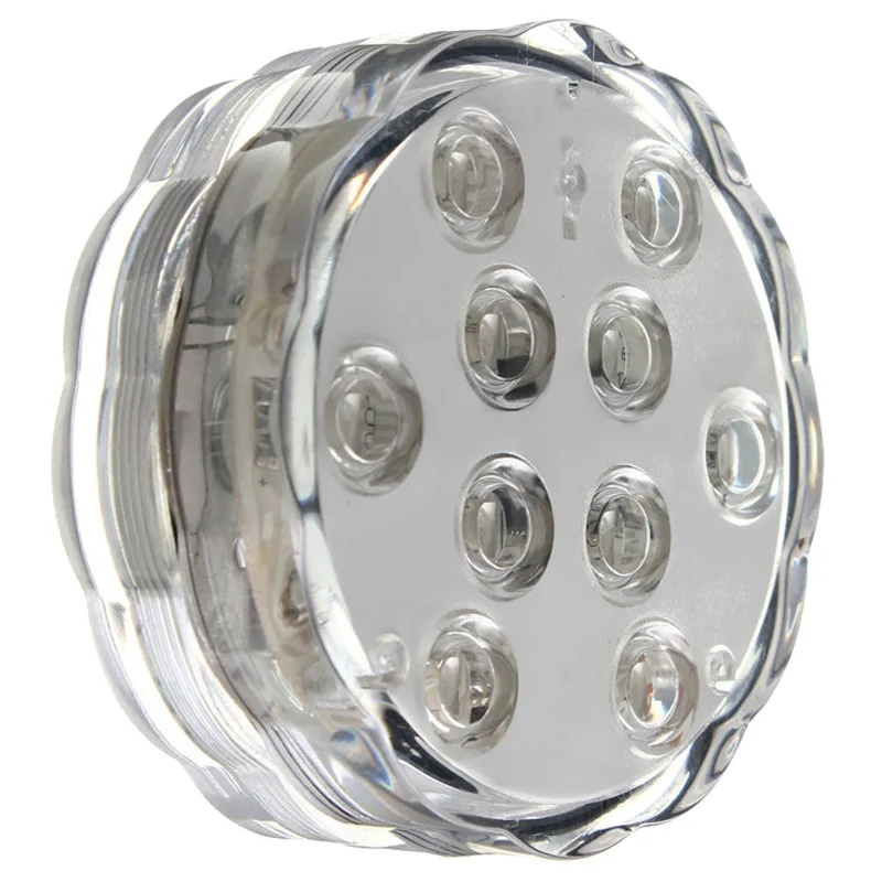 Brand New 10 LED RGB Multi Color Aqua Submersible Base Candle Light Up Lamp + Remote