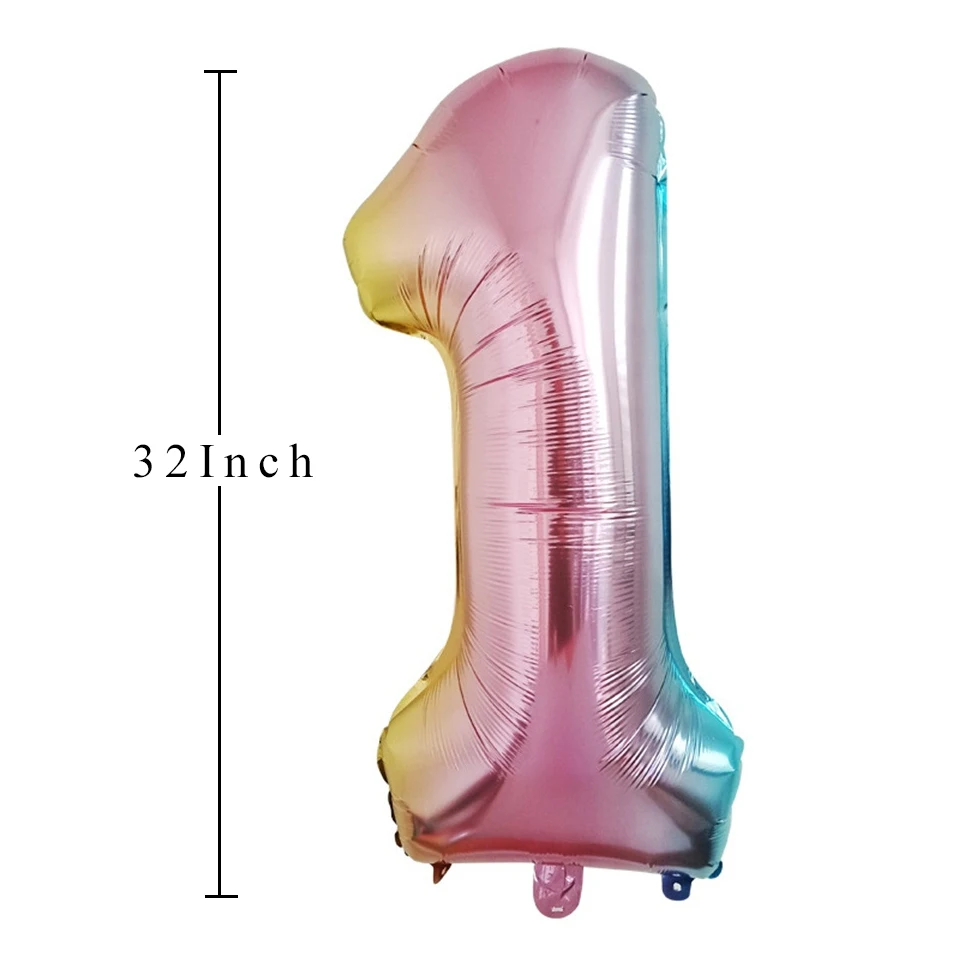 32inch Rainbow Number Balloons 66