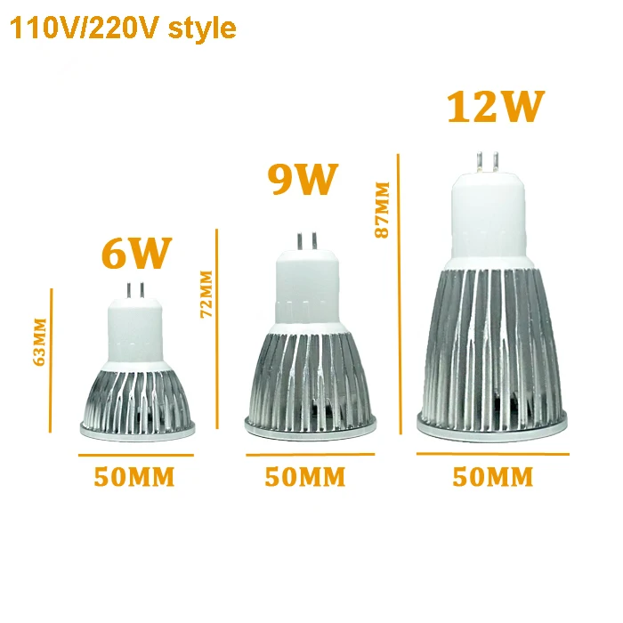 1 шт. выгодное предложение MR16 COB 6W 9W 12W светодиоидная лампа с регулируемой яркостью светодиодный лампа MR16 12 V, GU5.3 110V 220V теплый белый/холодный белый Светодиодный Освещение