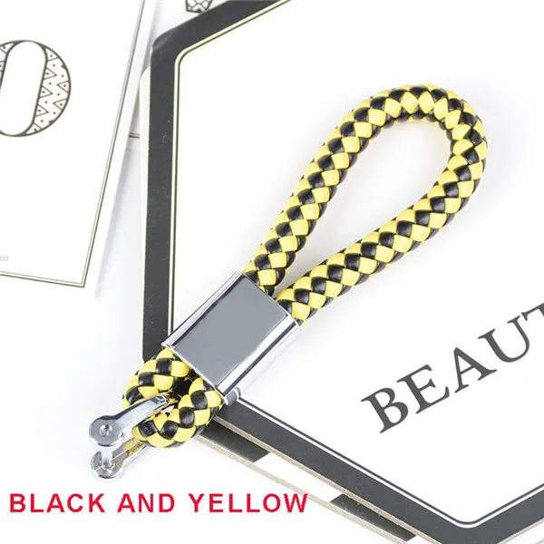 Bycobecy креативный автомобильный мужской держатель для ключей и женской универсальной моды DIY ручной ключ пакет держатель для ключей смарт - Цвет: Black yellow A-1000
